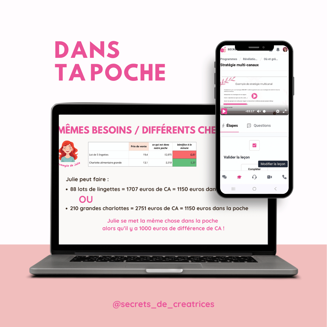 Interface de la formation DANS TA POCHE